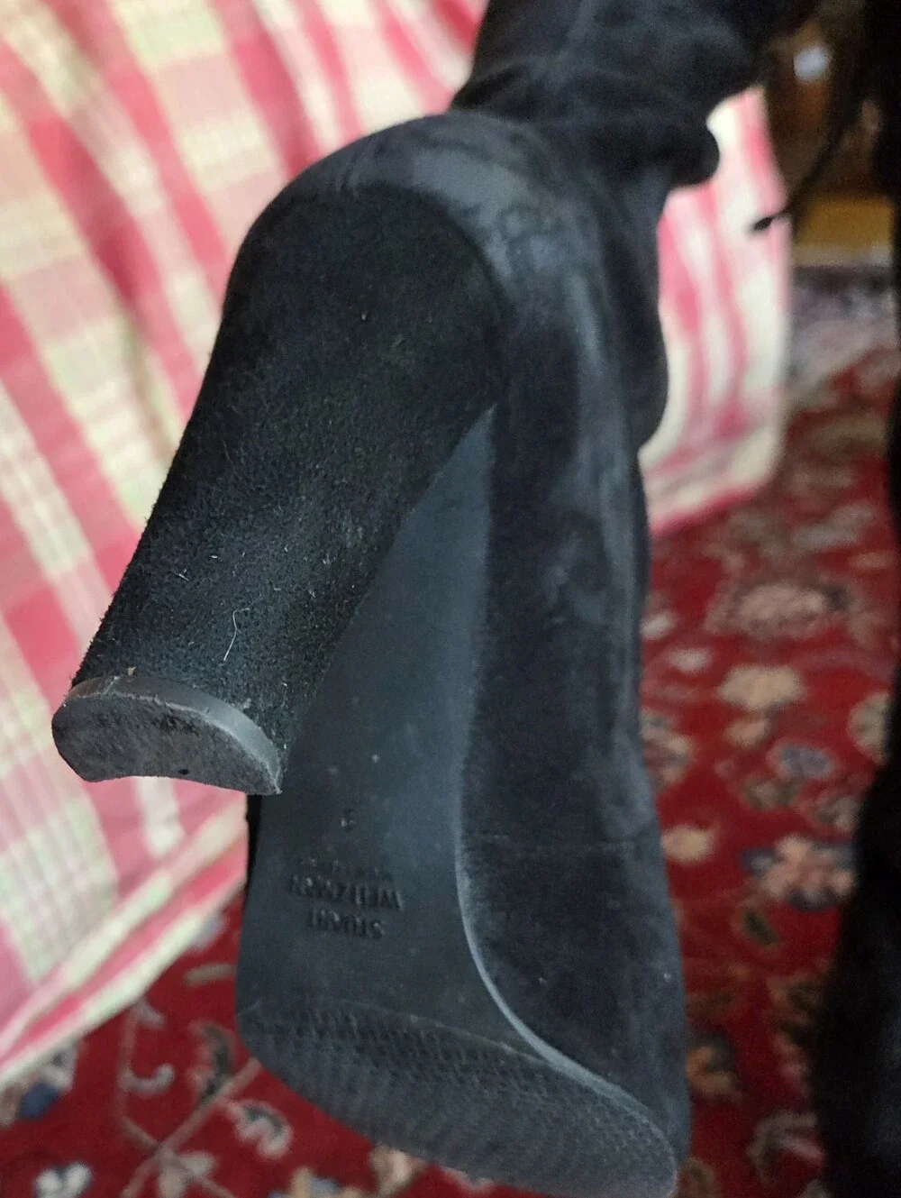 Stuart Weitzman Black Over-the-Knee Suede Stretch Boots